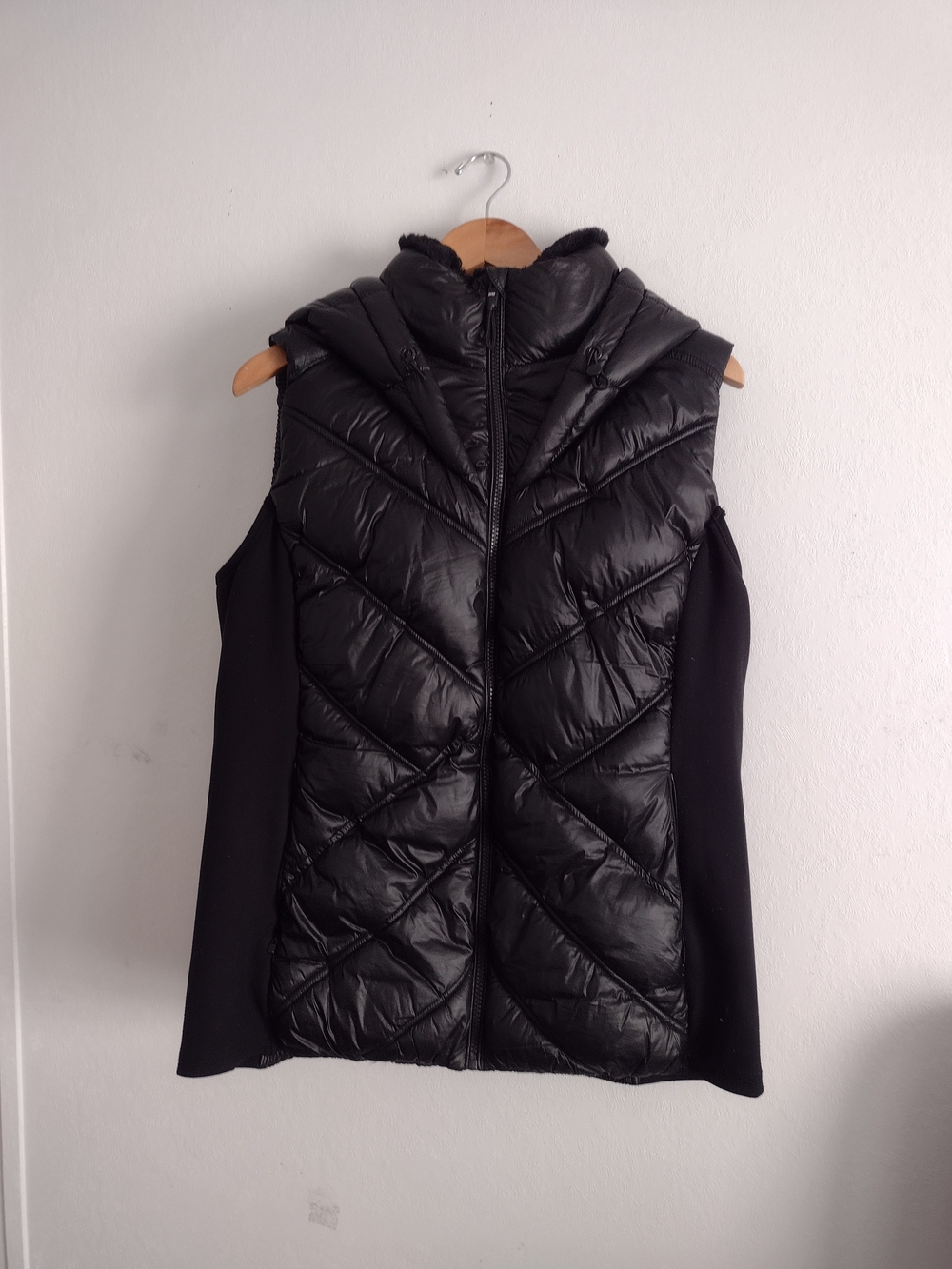 DKNY Sport Womens Hooded Zippered Puffer Vest Jacket XL